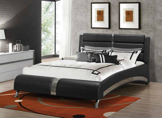 Queen Jeremaine Black Platform Bed Frame by Coaster