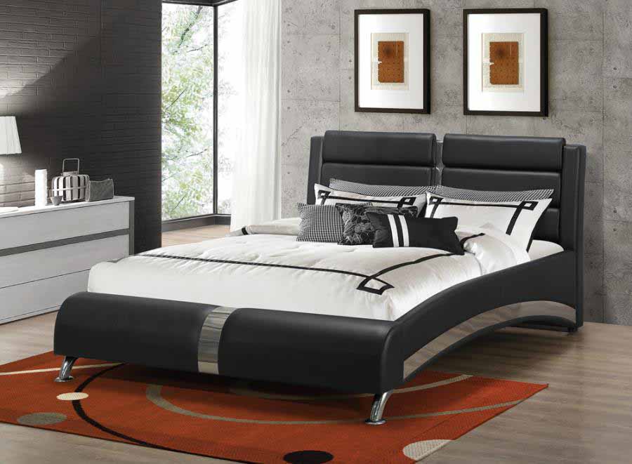 King Jeremaine Black Platform Bed Frame by Coaster