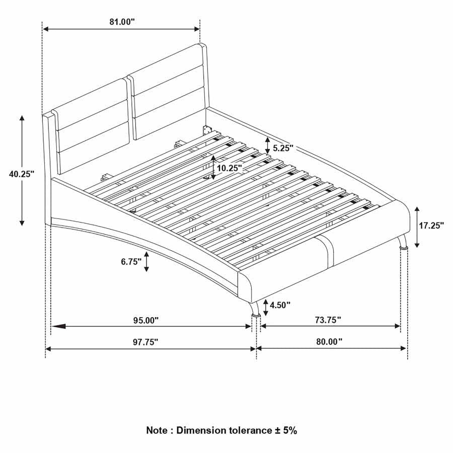 King Jeremaine Black Platform Bed Frame by Coaster