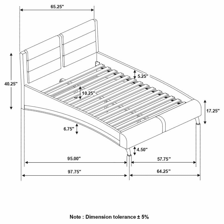 Queen Jeremaine Black Platform Bed Frame by Coaster