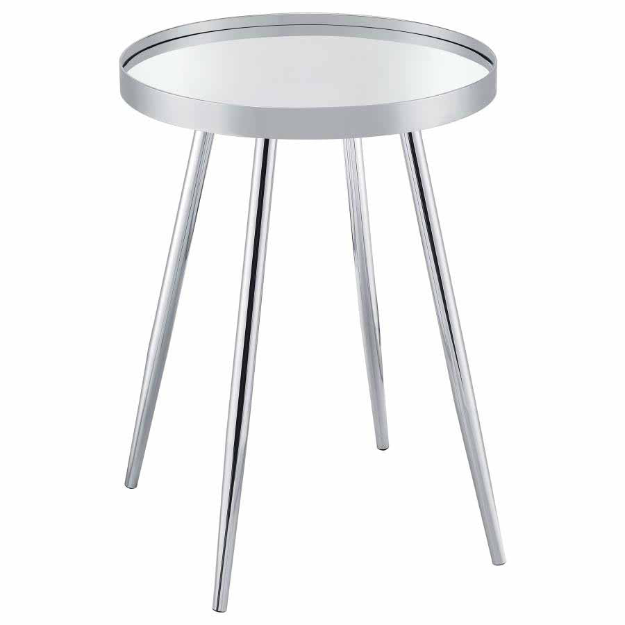 Kaelyn Chrome Mirror Top End Table by Coaster
