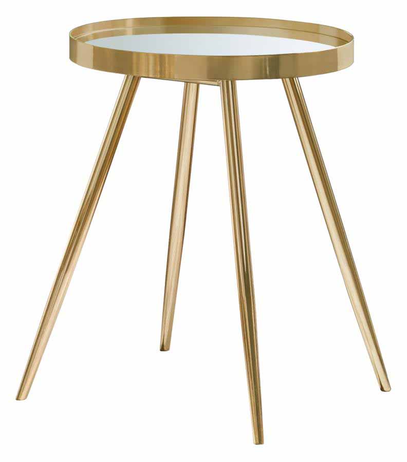 Kaelyn Gold Mirror Top End Table by Coaster