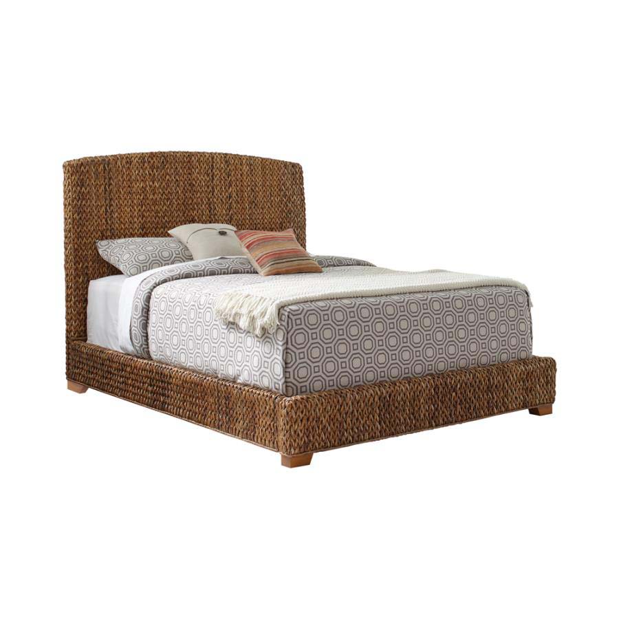 King Laughton Woven Banana Leaf Bed Frame by Coaster