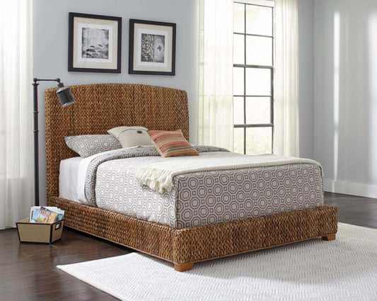 Queen Laughton Woven Banana Leaf Bed Frame by Coaster