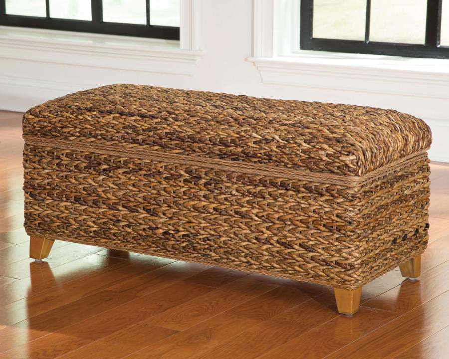 Laughton Woven Banana Leaf Storage Bench by Coaster