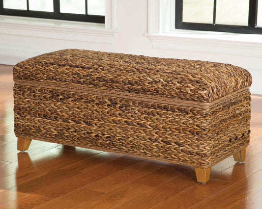 Laughton Woven Banana Leaf Storage Bench by Coaster