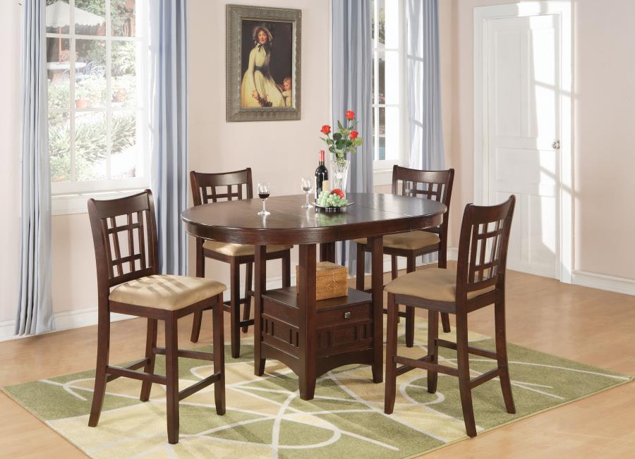 Lavon Warm Brown/Tan Counter Height Set (table and 4 chairs) by Coaster