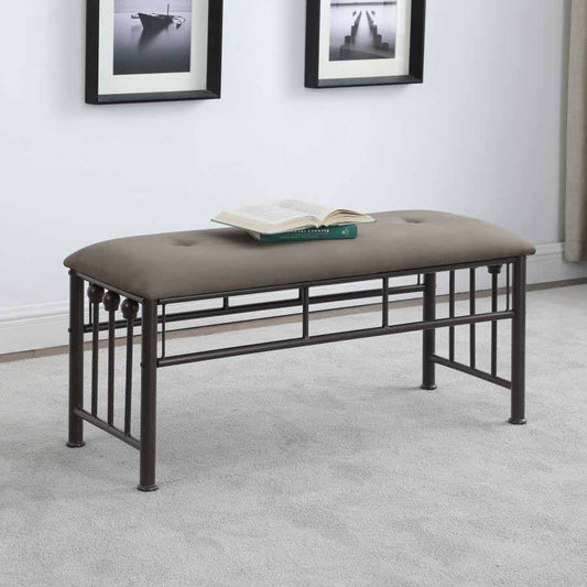 Livingston Dark Bronze and Brown Bench by Coaster