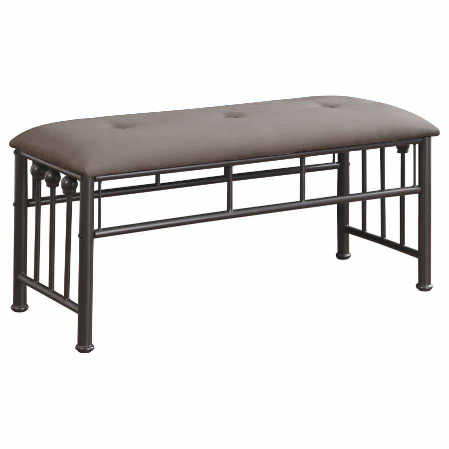 Livingston Dark Bronze and Brown Bench by Coaster