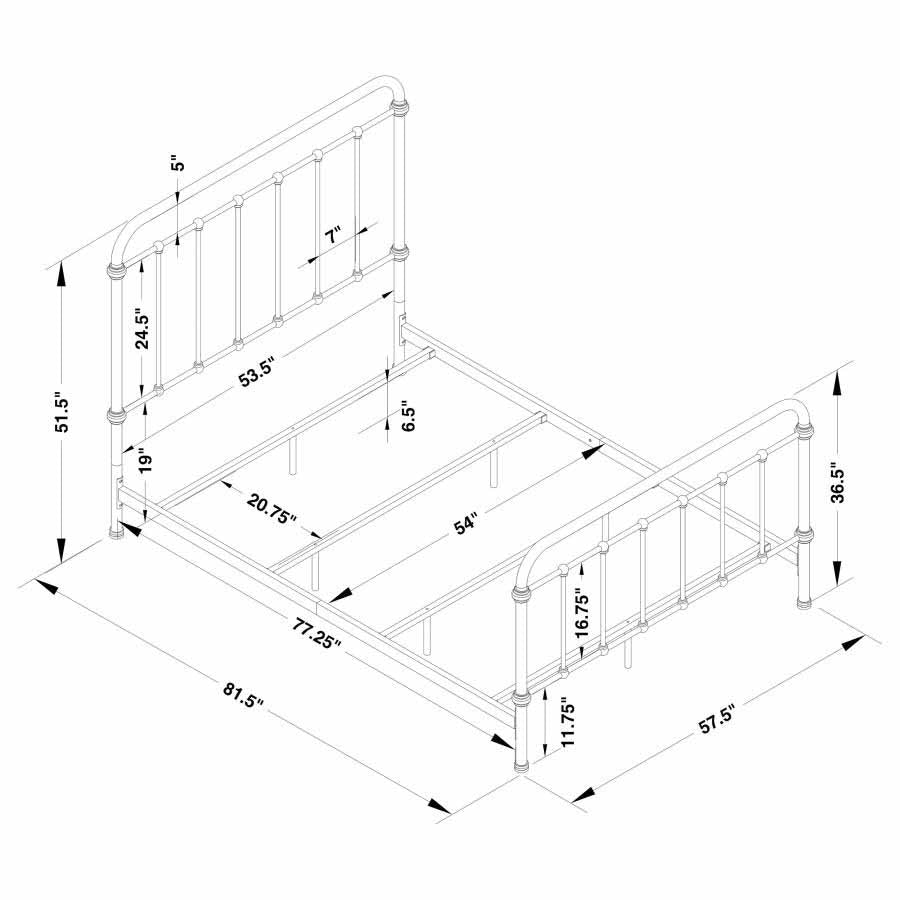 Full Livingston Dark Bronze Bed Frame by Coaster