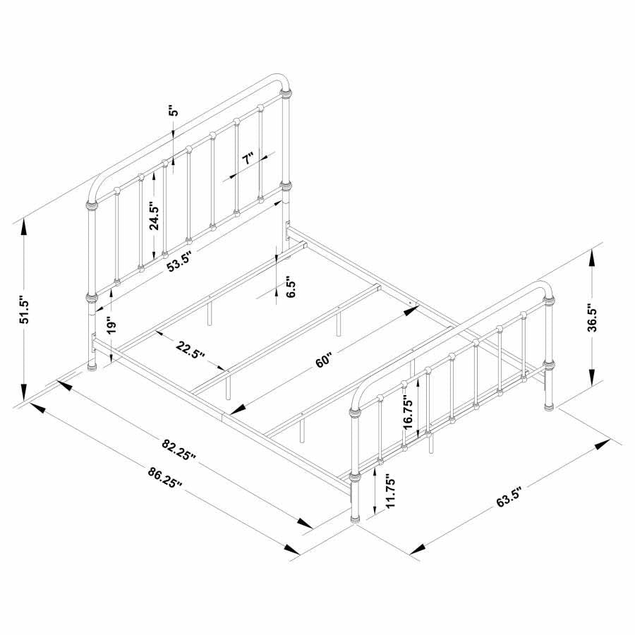 Queen Livingston Dark Bronze Bed Frame by Coaster