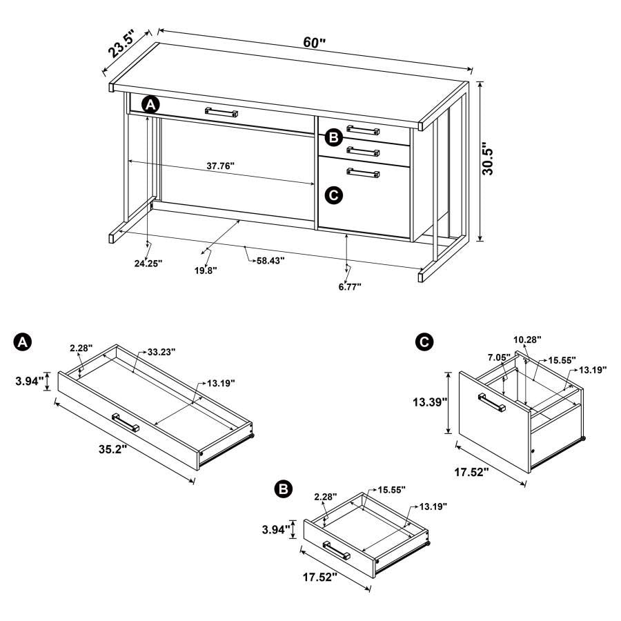 Loomis 4-drawer Rectangular Office Desk by Coaster