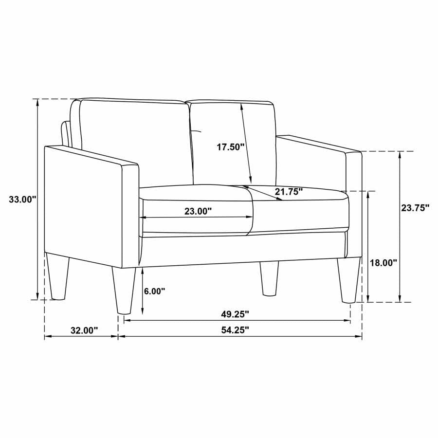 Ruth Grey Sofa, Love Seat, and Chair by Coaster