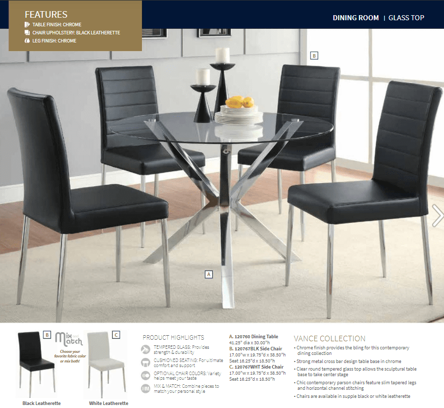 Maston Black Dining Chairs (includes 4 chairs) by Coaster