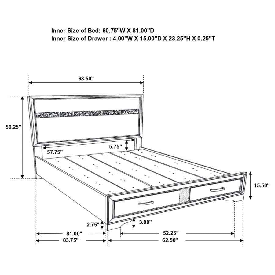 Queen Miranda White Storage Bed Frame by Coaster