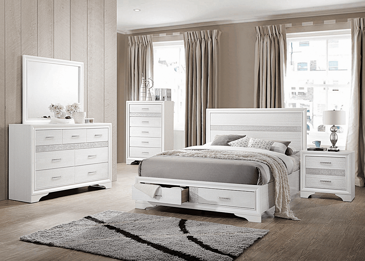Queen Miranda White Storage Bed Frame by Coaster