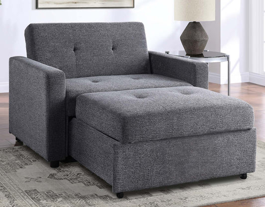 Noah Gray Convertible Sleeper Chair-and-a-Half by Steve Silver