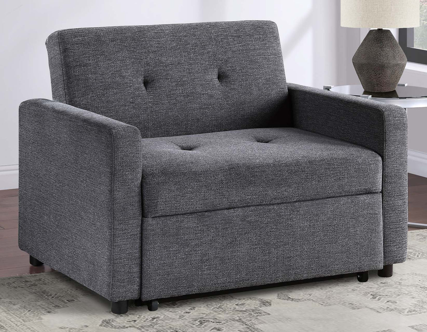 Noah Gray Convertible Sleeper Chair-and-a-Half by Steve Silver