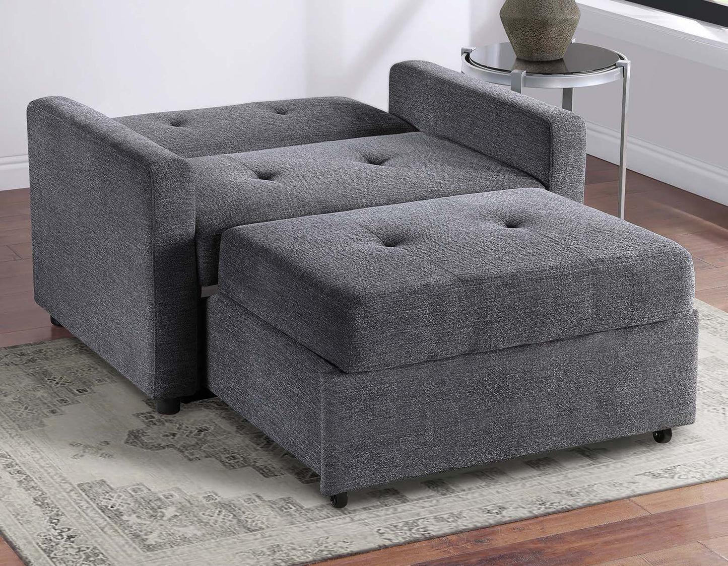 Noah Gray Convertible Sleeper Chair-and-a-Half by Steve Silver
