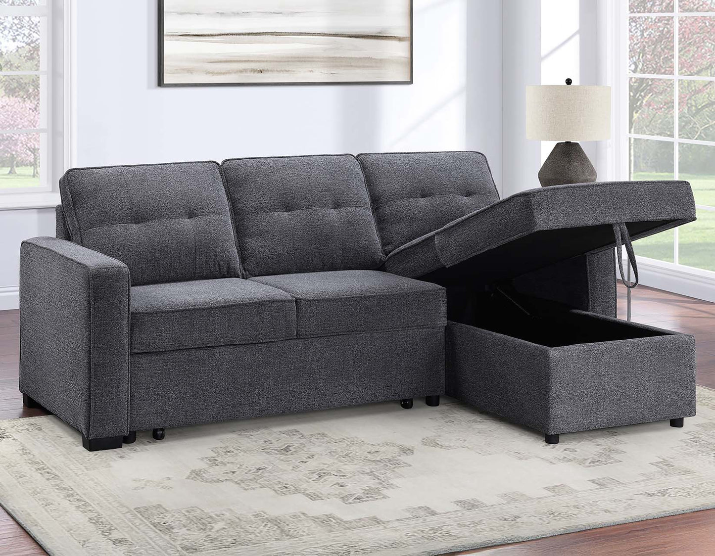 Noah Gray Convertible Storage Sleeper Chofa by Steve Silver