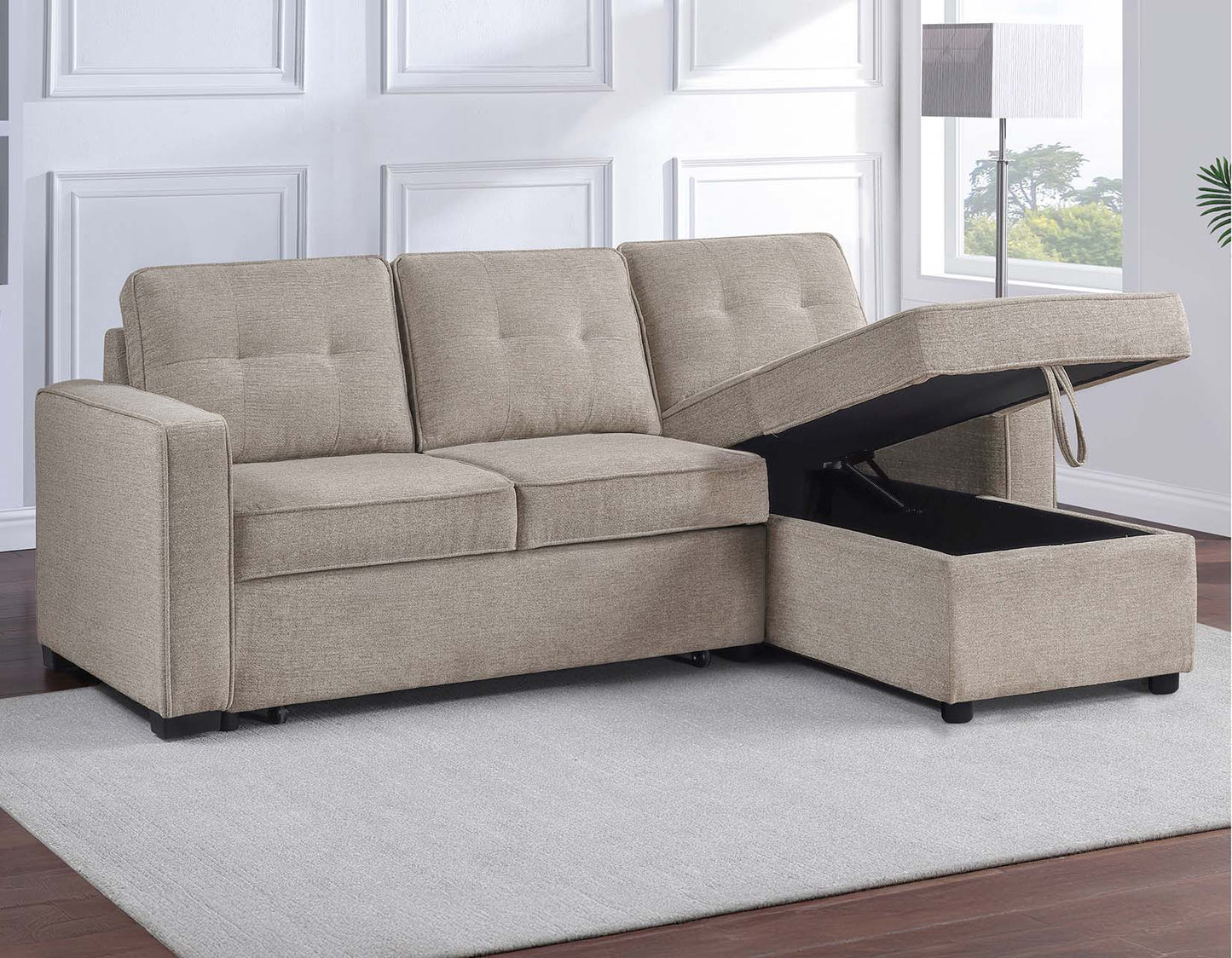 Noah Tan Convertible Storage Sleeper Chofa by Steve Silver