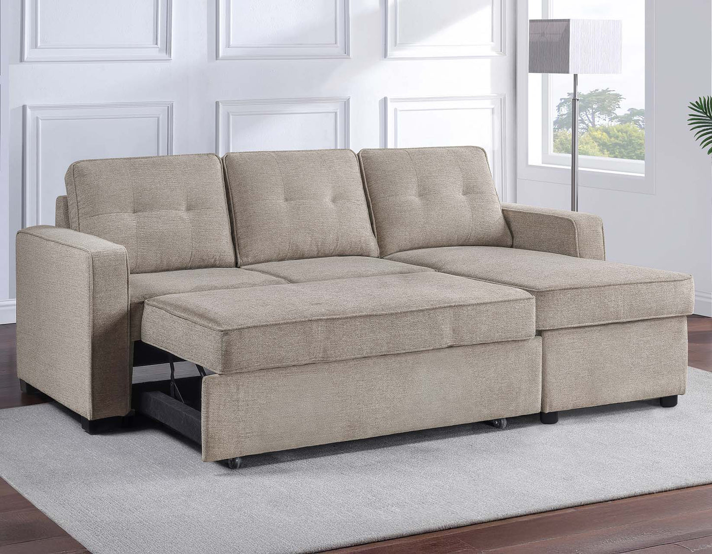 Noah Tan Convertible Storage Sleeper Chofa by Steve Silver