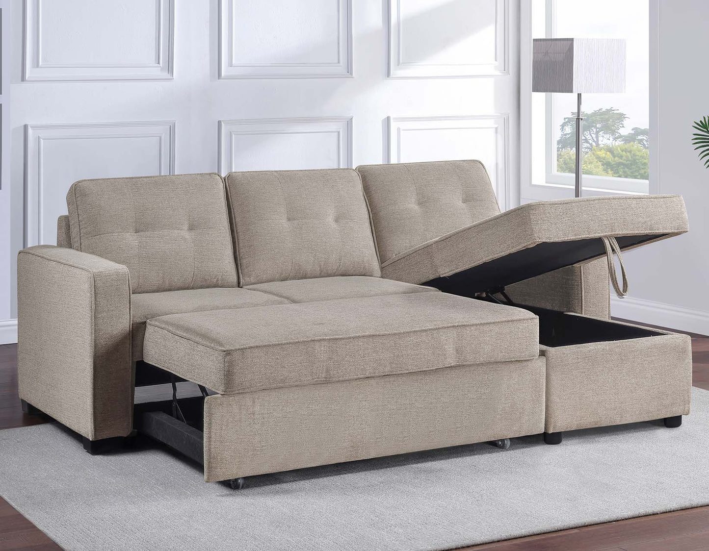 Noah Tan Convertible Storage Sleeper Chofa by Steve Silver