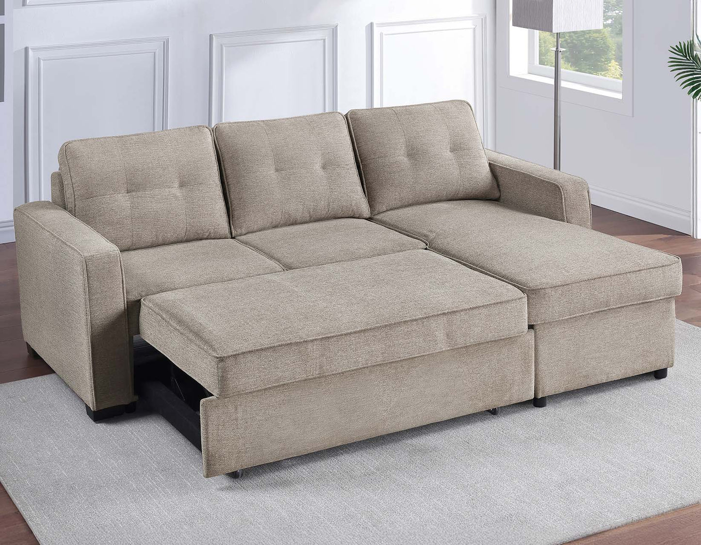 Noah Tan Convertible Storage Sleeper Chofa by Steve Silver