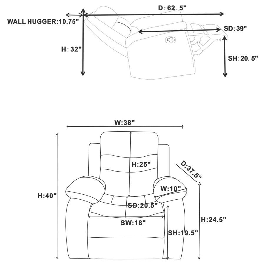 Nova Glider Recliner Chair by Coaster