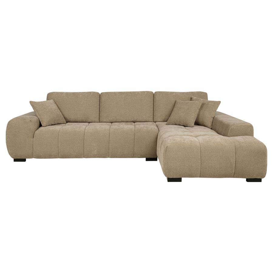 Octavia Camel Chaise Sofa Sectional by Coaster
