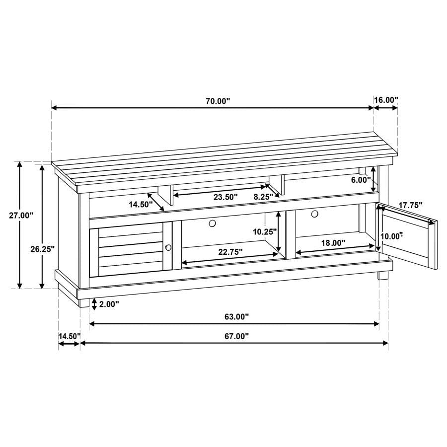 Payne Distressed Brown 70" TV Stand by Coaster