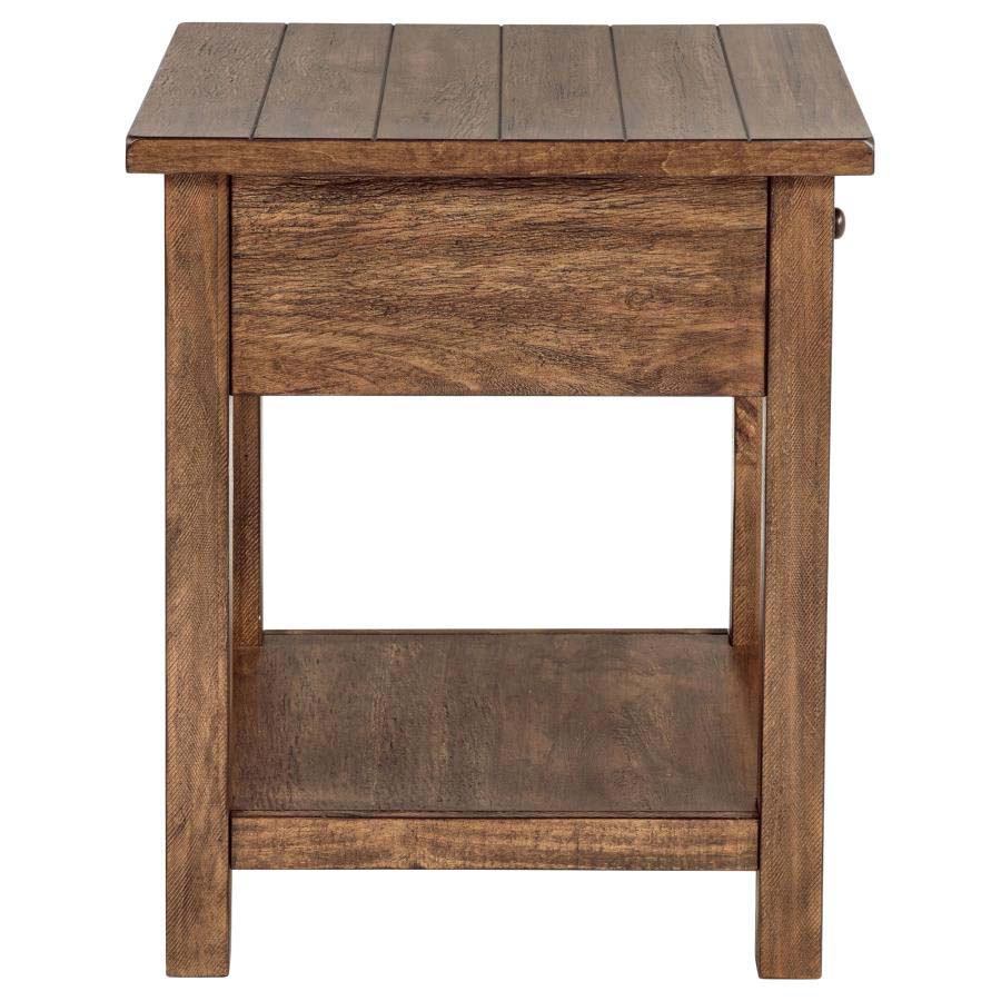 Payne Distressed Brown End Table with Drawer by Coaster