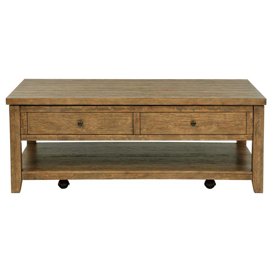 Payne Distressed Brown Lift Top Coffee Table with Drawer by Coaster