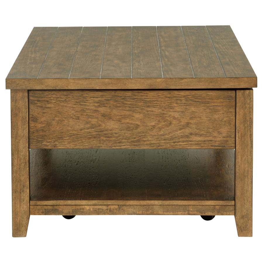 Payne Distressed Brown Lift Top Coffee Table with Drawer by Coaster