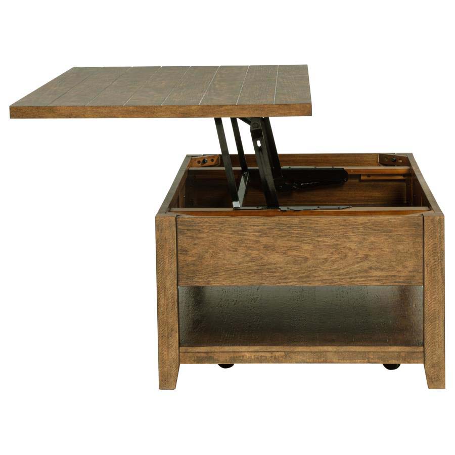 Payne Distressed Brown Lift Top Coffee Table with Drawer by Coaster