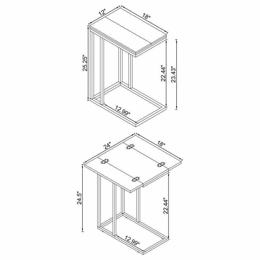 Pedro Chestnut Expandable Side Table by Coaster