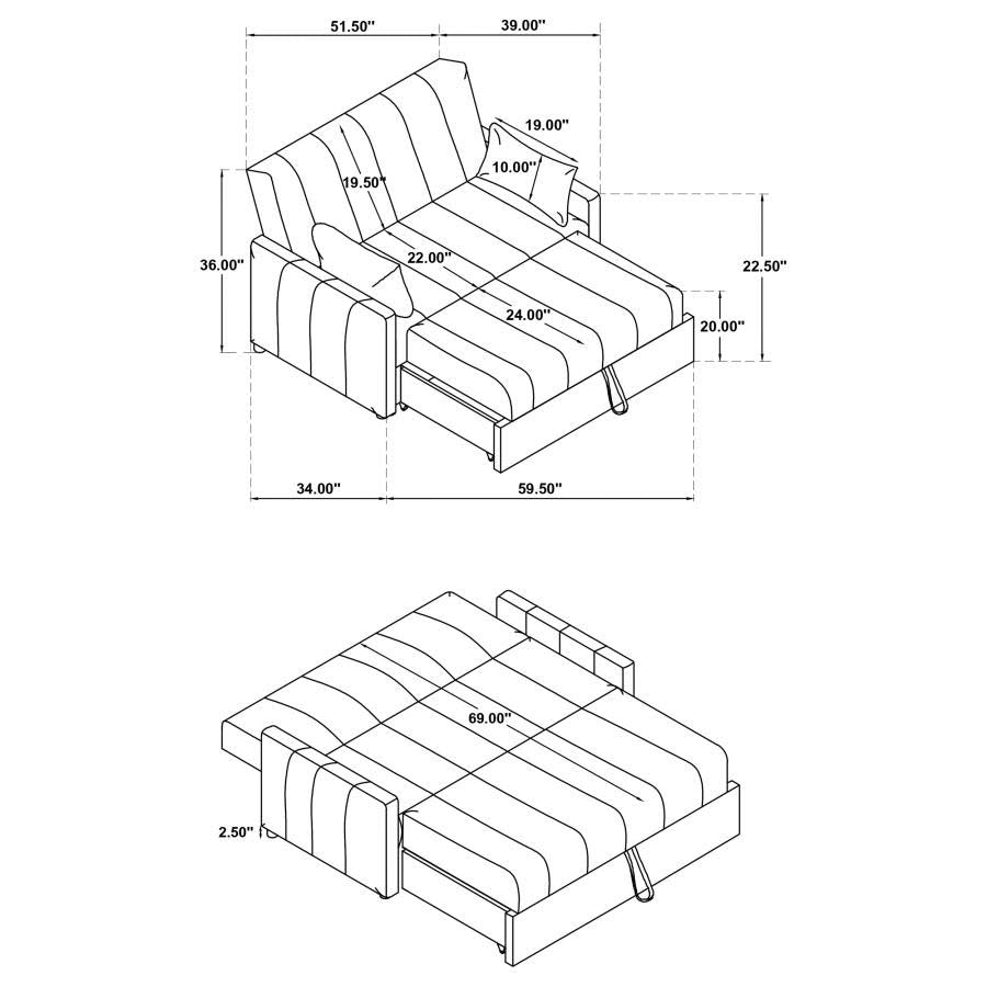 Portland Latte Sleeper Sofa by Coaster