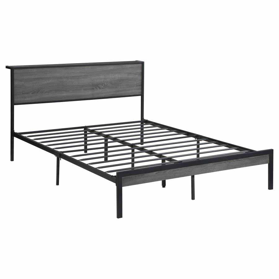 Full Ricky Grey Panel Metal Bed Frame by Coaster