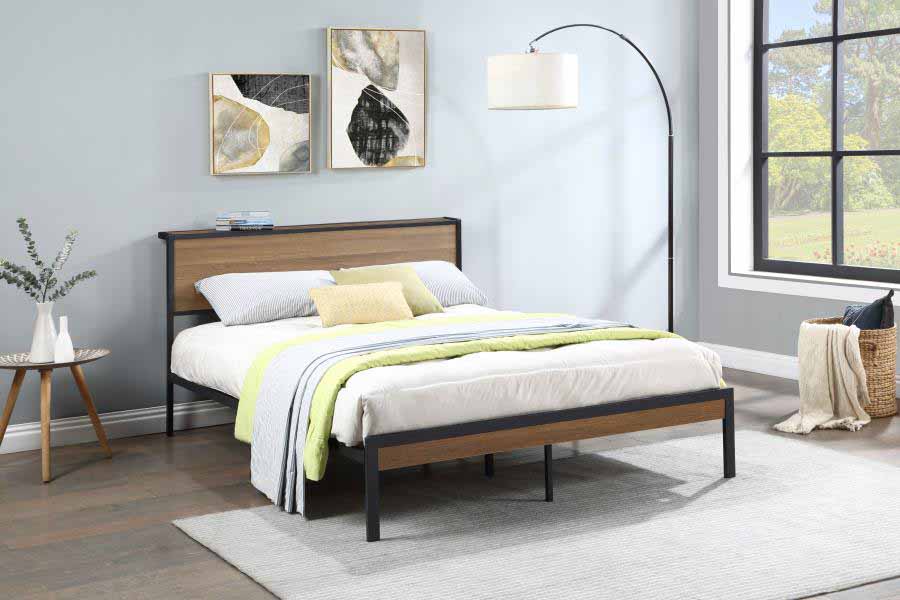 Full Ricky Grey Panel Metal Bed Frame by Coaster