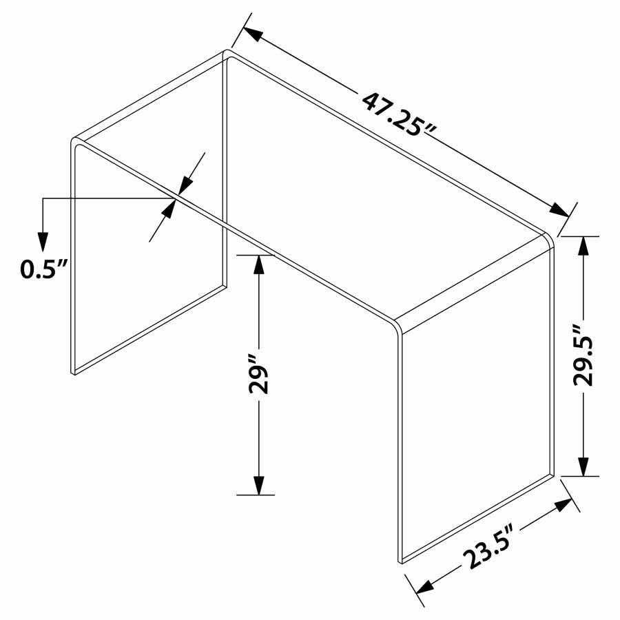 Ripley Tempered Glass Writing Desk by Coaster