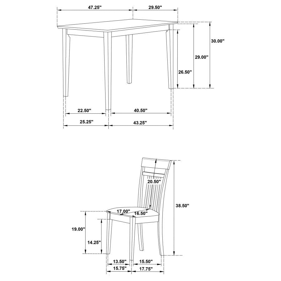 Robles Dining Set (table and 4 chairs) by Coaster