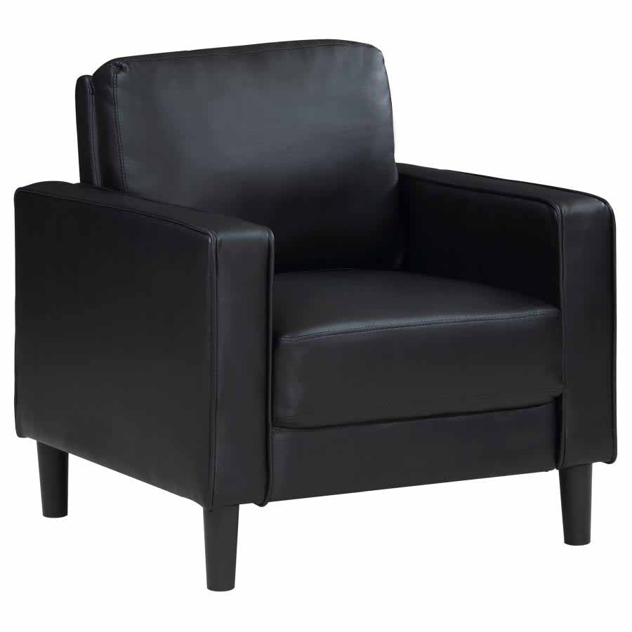 Ruth Black Sofa, Love Seat, and Chair by Coaster