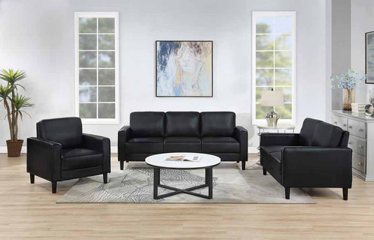 Ruth Black Sofa, Love Seat, and Chair by Coaster