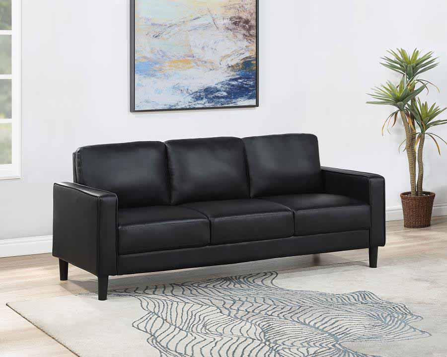 Ruth Black Sofa, Love Seat, and Chair by Coaster