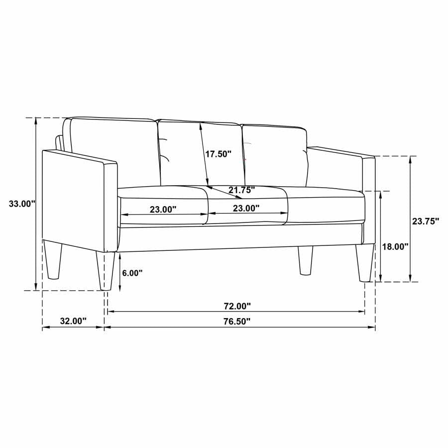 Ruth Black Love Seat by Coaster