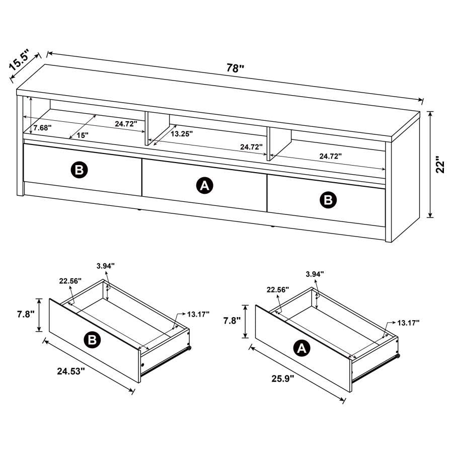 Rutland 3-Drawer TV Stand by Coaster