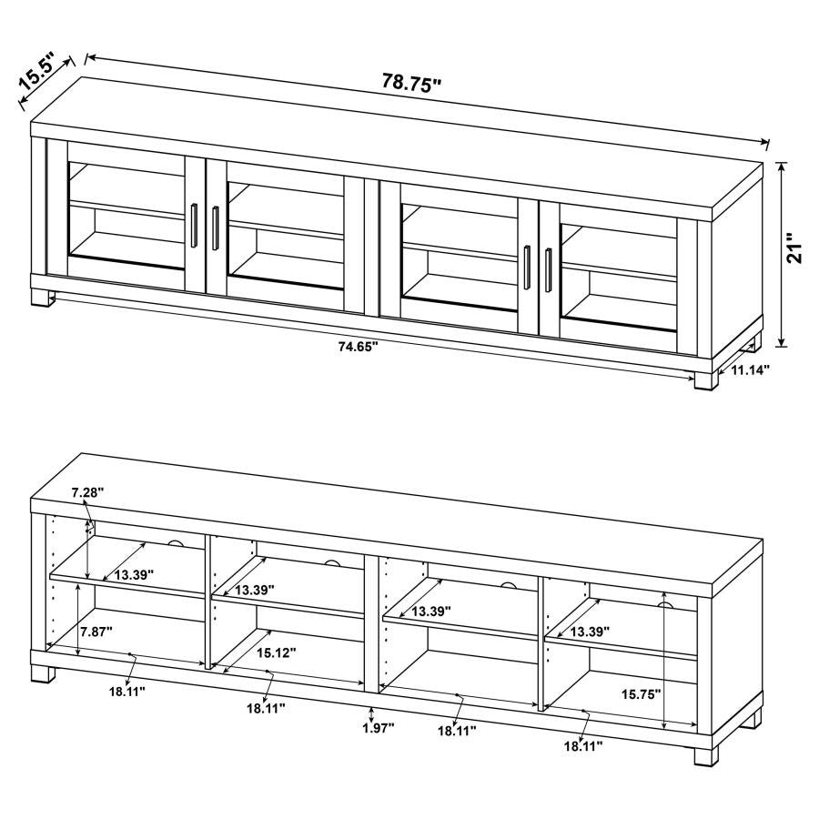 Sachin Distressed Pine TV Stand by Coaster