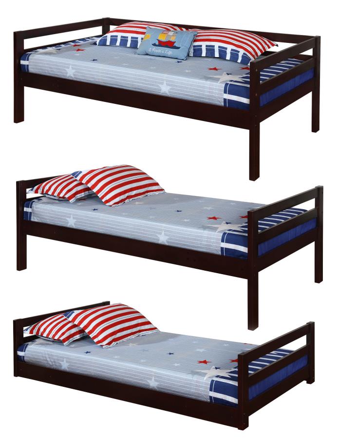 Sandler Cappuccino Triple Twin Bunk Bed by Coaster