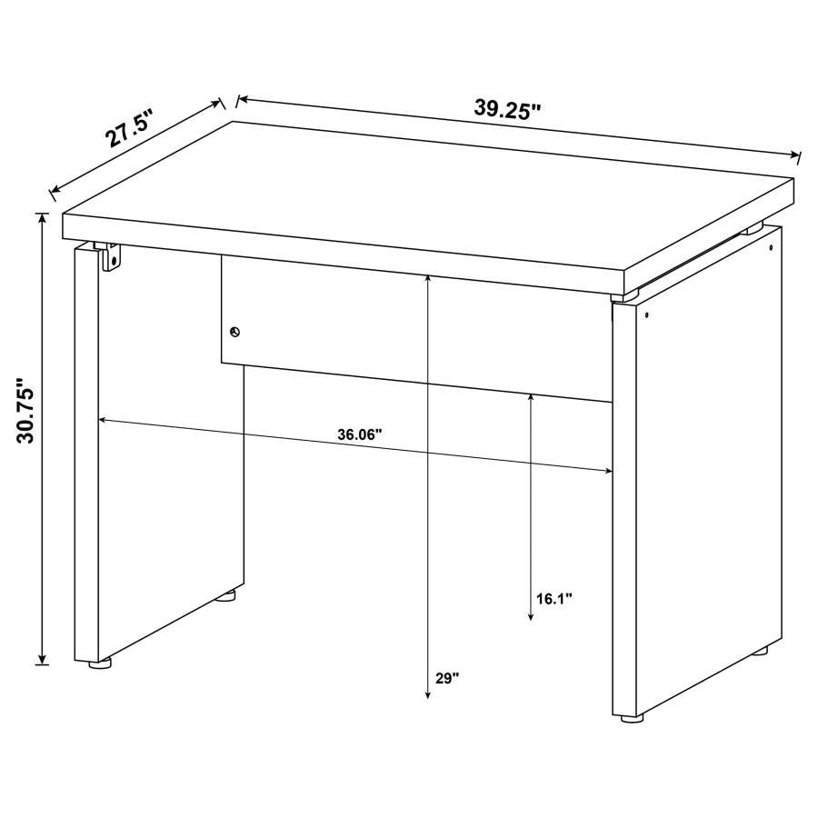 Skylar 2-piece Desk Set with File Cabinet by Coaster