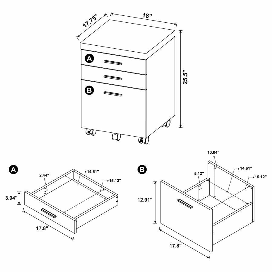 Skylar Mobile File Cabinet by Coaster